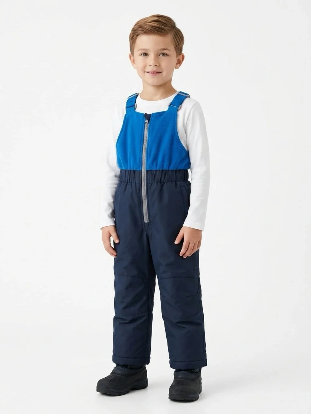Slalom Insulated Snow Bib Overalls Adjustable Straps Blue Navy Kids 4T